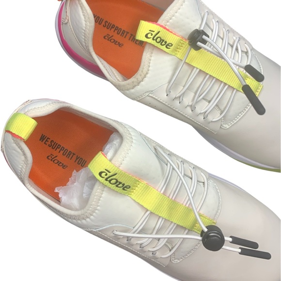 Clove Nurse Shoes Women’s Size 12.5 Nursing Sneakers Pink Lemonade EUC Yellow - Picture 9 of 11